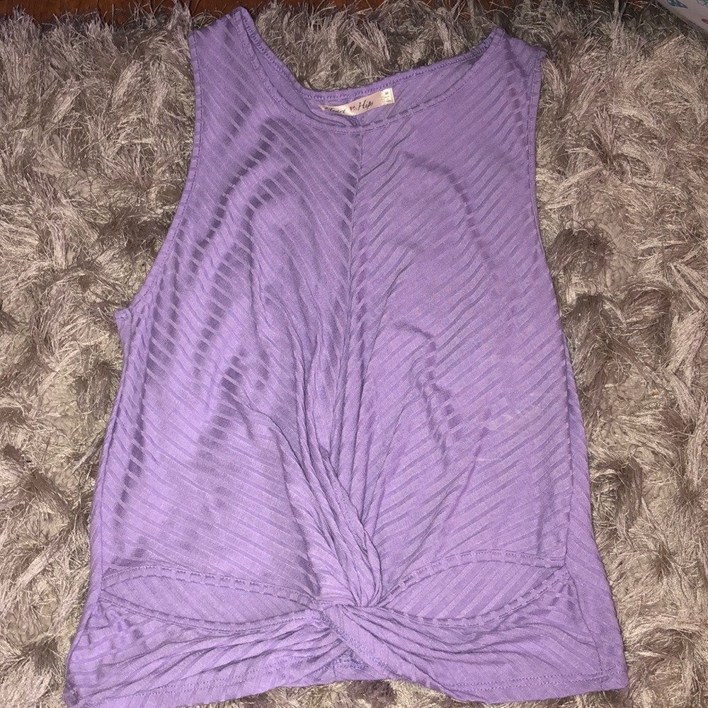 Ribbed purple top